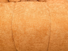 Load image into Gallery viewer, Felipe modern lounge chair in warm terracotta textured upholstery with deep channel-tufted seat, oversized padded arms, rounded silhouette, and coordinating cushions