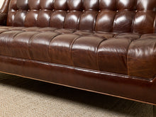 Load image into Gallery viewer, Image 11 of 13: Modern Cognac Brown Tufted Leather Sofa