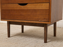 Load image into Gallery viewer, Image 13 of 16: Vintage Mid-Century Modern Walnut Two-Drawer Nightstand