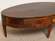 Load image into Gallery viewer, Image 6 of 16: Vintage Mid-Century Modern Oval Wood Coffee Table with Drawer