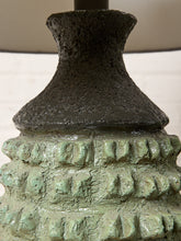 Load image into Gallery viewer, Image 12 of 17: Vintage Textured Sage Green & Charcoal Brown Table Lamp