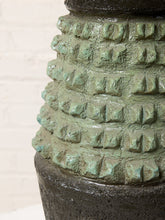 Load image into Gallery viewer, Image 14 of 17: Vintage Textured Sage Green & Charcoal Brown Table Lamp