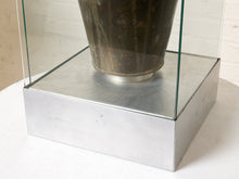 Load image into Gallery viewer, Image 11 of 18: Vintage Dark Brown Sculptural Vase in Glass Display Case