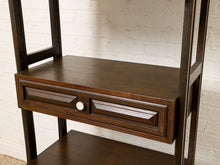 Load image into Gallery viewer, Image 10 of 25: Vintage Dark Wood Étagère Bookshelf with Drawers and Cabinet