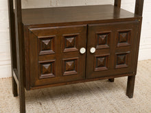 Load image into Gallery viewer, Image 11 of 25: Vintage Dark Wood Étagère Bookshelf with Drawers and Cabinet