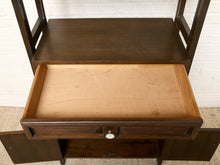 Load image into Gallery viewer, Image 23 of 25: Vintage Dark Wood Étagère Bookshelf with Drawers and Cabinet
