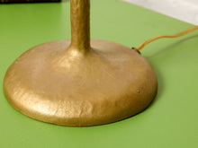 Load image into Gallery viewer, Image 20 of 21: Pair of Vintage Gold-Tone Double-Arm Table Lamps with Ivory Shades
