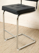 Load image into Gallery viewer, Image 13 of 17: 1970s-Style Black Tufted Cantilever Counter Stool
