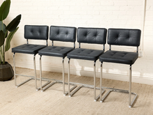 Load image into Gallery viewer, Image 17 of 17: 1970s-Style Black Tufted Cantilever Counter Stool