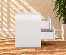 Load image into Gallery viewer, Pair of Blanca 2-Drawer Ash Wood Nightstands in Arctic White