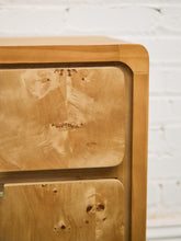 Load image into Gallery viewer, Single Blonde 3 Drawer Burlwood Nightstand