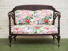 Load image into Gallery viewer, 19th Century Hand Carved Walnut or Mahogany in the Rococo Lion Arm Settee