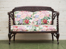 Load image into Gallery viewer, 19th Century Hand Carved Walnut or Mahogany in the Rococo Lion Arm Settee