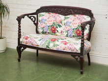 Load image into Gallery viewer, 19th Century Hand Carved Walnut or Mahogany in the Rococo Lion Arm Settee