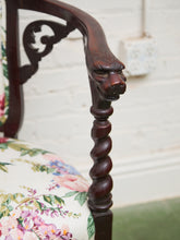 Load image into Gallery viewer, 19th Century Hand Carved Walnut or Mahogany in the Rococo Lion Arm Settee