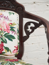 Load image into Gallery viewer, 19th Century Hand Carved Walnut or Mahogany in the Rococo Lion Arm Settee