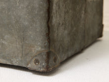 Load image into Gallery viewer, Vintage Galvanized Metal Storage Box with Hinged Lid