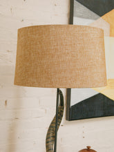 Load image into Gallery viewer, Curved Horn Table Lamp with Woven Shade