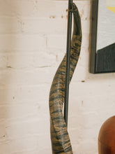 Load image into Gallery viewer, Curved Horn Table Lamp with Woven Shade