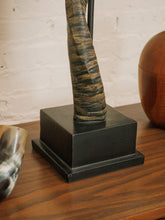Load image into Gallery viewer, Curved Horn Table Lamp with Woven Shade