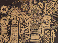 Load image into Gallery viewer, Vintage Mali tribal art textile Art In Black and Taupe