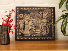 Load image into Gallery viewer, Vintage Mali tribal art textile Art In Black and Taupe