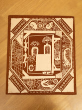 Load image into Gallery viewer, Vintage Mali tribal art textile Art In Maroon and Cream