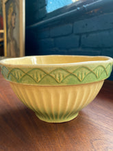 Load image into Gallery viewer, 1920’s Green and Cream Stoneware Serving Bowl -Made in the USA
