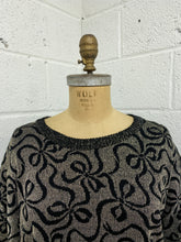 Load image into Gallery viewer, Vintage Sparkly Sweater with Ribbon Motif (22W)