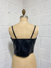 Load image into Gallery viewer, Faux Leather Zip Up Bustier (L)
