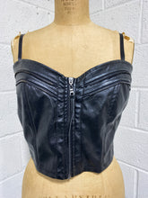 Load image into Gallery viewer, Faux Leather Zip Up Bustier (L)