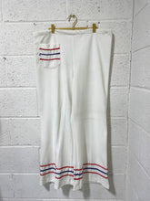 Load image into Gallery viewer, Vintage Snow White Polyester pants with Red and Blue Detail - Plus Size