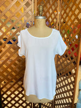 Load image into Gallery viewer, White Express Blouse with Criss Cross Cutouts on Sleeve (S)