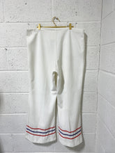 Load image into Gallery viewer, Vintage Snow White Polyester pants with Red and Blue Detail - Plus Size