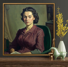 Load image into Gallery viewer, Woman in Green Chair
