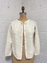 Load image into Gallery viewer, Cream Cardigan with Floral Embroidery