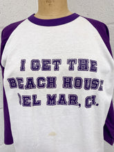Load image into Gallery viewer, “I Get The Beach House” Extra Long Baseball Tee (XL)
