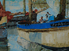 Load image into Gallery viewer, Original vintage impressionist nautical painting by KB Chun