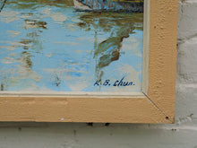 Load image into Gallery viewer, Original vintage impressionist nautical painting by KB Chun