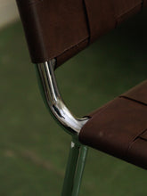 Load image into Gallery viewer, Leather and chrome counter stool