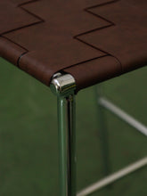 Load image into Gallery viewer, Leather and chrome counter stool