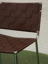 Load image into Gallery viewer, Leather and chrome counter stool