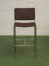 Load image into Gallery viewer, Leather and chrome counter stool
