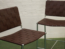 Load image into Gallery viewer, Leather and chrome counter stool