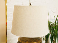 Load image into Gallery viewer, Textured Bronze Color Mid-Century Modern Lamp with Linen Shade
