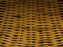 Load image into Gallery viewer, 1970s hourglass Rattan and Glass coffee table