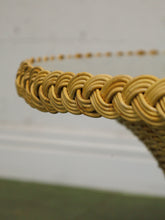 Load image into Gallery viewer, 1970s hourglass Rattan and Glass coffee table