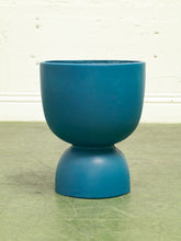 Load image into Gallery viewer, Large Blue Hourglass Planter
