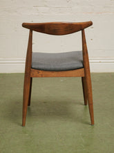 Load image into Gallery viewer, Dark wood single chair with gray seat
