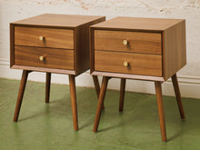 Load image into Gallery viewer, Pair of Double Drawer Nightstands